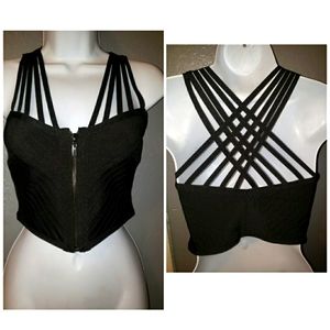 Corset camisole bandage top size small black